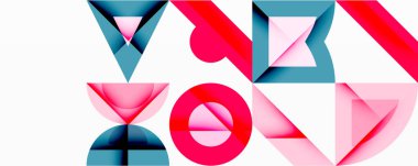 Minimum geometrik soyut arkaplan. Çember kare ve üçgen tasarımı