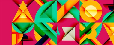 Minimum geometrik soyut arkaplan. Çember kare ve üçgen tasarımı