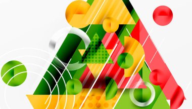 Modern geometrik arkaplan - düzgün eğimli ve yarı şeffaf üçgenler üst üste biniyor