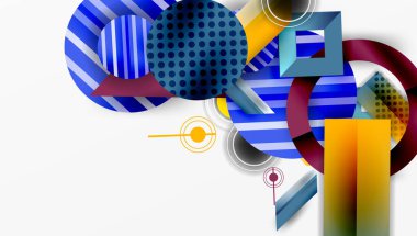 Katmanlı geometrik şekilli soyut tasarım