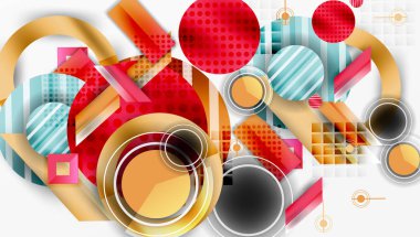 Katmanlı geometrik şekilli soyut tasarım