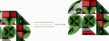 Keskin açılı dinamik geometrik bileşim, dairesel biçimler ve eğim renkleri