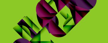 Minimum geometrik soyut arkaplan. Çember kare ve üçgen tasarımı