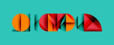 Minimum geometrik soyut arkaplan. Çember kare ve üçgen tasarımı