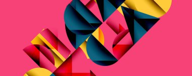 Minimum geometrik soyut arkaplan. Çember kare ve üçgen tasarımı