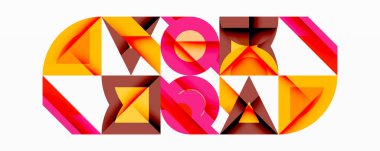 Minimum geometrik soyut arkaplan. Çember kare ve üçgen tasarımı