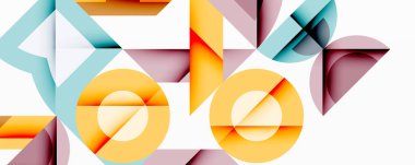 Minimum geometrik soyut arkaplan. Çember kare ve üçgen tasarımı