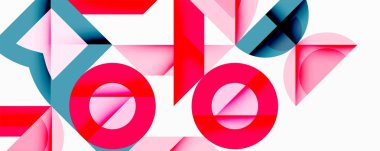 Minimum geometrik soyut arkaplan. Çember kare ve üçgen tasarımı