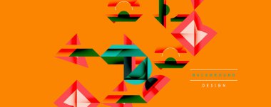 Minimum geometrik soyut arkaplan. Çember kare ve üçgen tasarımı