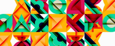 Minimum geometrik soyut arkaplan. Çember kare ve üçgen tasarımı