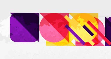 Kareler, daireler, üçgenler ve kumlu, gürültülü doku. Duvar Kağıdı, Sancak, Arkaplan, Kart, Kitap İllüstrasyonu, İniş Sayfası