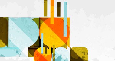 Çemberler, kareler ve çizgilerle geometrik arkaplandaki tahıllı leke dokusu. Duvar Kağıdı, Sancak, Arkaplan, Kart, Kitap İllüstrasyonu, İniş Sayfası