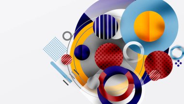 Üstüste binen Şeffaf Geometrik Şekillerle Soyut Çember Tasarımı