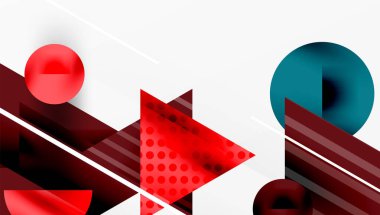 Modern geometrik arkaplan - düzgün eğimli ve yarı şeffaf üçgenler üst üste biniyor