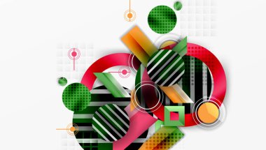 Dairesel ve üçgenli karmaşık geometrik arkaplan