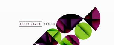 Minimum geometrik soyut arkaplan. Çember kare ve üçgen tasarımı