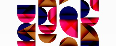 Minimum geometrik soyut arkaplan. Çember kare ve üçgen tasarımı