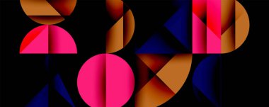 Minimum geometrik soyut arkaplan. Çember kare ve üçgen tasarımı