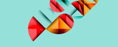 Minimum geometrik soyut arkaplan. Çember kare ve üçgen tasarımı