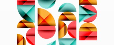 Minimum geometrik soyut arkaplan. Çember kare ve üçgen tasarımı