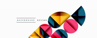 Minimum geometrik soyut arkaplan. Çember kare ve üçgen tasarımı