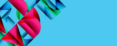 Minimum geometrik soyut arkaplan. Çember kare ve üçgen tasarımı