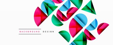 Minimum geometrik soyut arkaplan. Çember kare ve üçgen tasarımı