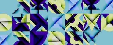 Minimum geometrik soyut arkaplan. Çember kare ve üçgen tasarımı