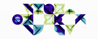 Minimum geometrik soyut arkaplan. Çember kare ve üçgen tasarımı