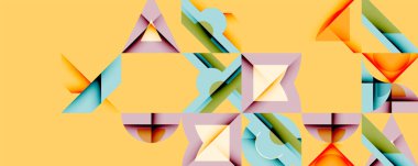 Minimum geometrik soyut arkaplan. Çember kare ve üçgen tasarımı