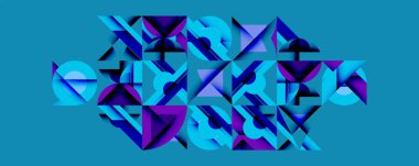 Minimum geometrik soyut arkaplan. Çember kare ve üçgen tasarımı