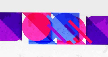 Kareler, daireler, üçgenler ve kumlu, gürültülü doku. Duvar Kağıdı, Sancak, Arkaplan, Kart, Kitap İllüstrasyonu, İniş Sayfası