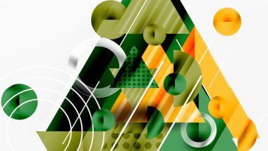 Modern geometrik arkaplan - düzgün eğimli ve yarı şeffaf üçgenler üst üste biniyor