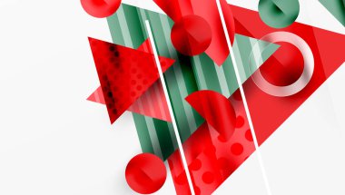 Üstüste binen Şeffaf Üçgenler ve Çemberlerle Modern Soyut Tasarım