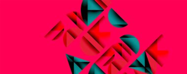 Minimum geometrik soyut arkaplan. Çember kare ve üçgen tasarımı