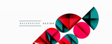 Minimum geometrik soyut arkaplan. Çember kare ve üçgen tasarımı