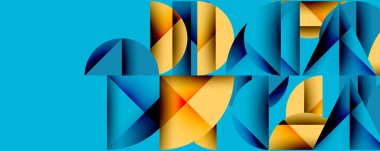 Minimum geometrik soyut arkaplan. Çember kare ve üçgen tasarımı