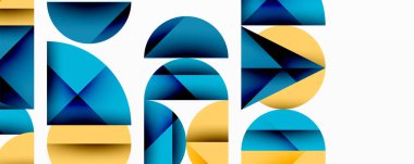 Minimum geometrik soyut arkaplan. Çember kare ve üçgen tasarımı