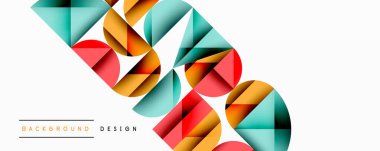 Minimum geometrik soyut arkaplan. Çember kare ve üçgen tasarımı