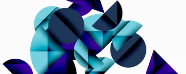 Minimum geometrik soyut arkaplan. Çember kare ve üçgen tasarımı