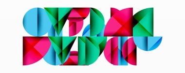 Minimum geometrik soyut arkaplan. Çember kare ve üçgen tasarımı