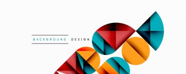 Minimum geometrik soyut arkaplan. Çember kare ve üçgen tasarımı