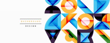 Minimum geometrik soyut arkaplan. Çember kare ve üçgen tasarımı