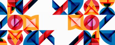 Minimum geometrik soyut arkaplan. Çember kare ve üçgen tasarımı