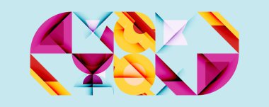 Minimum geometrik soyut arkaplan. Çember kare ve üçgen tasarımı