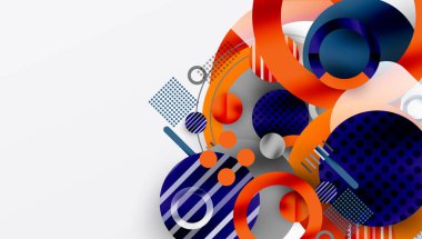 Soyut arkaplan - pürüzsüz eğimleri ve şeffaflığı olan katmanlı geometrik şekiller