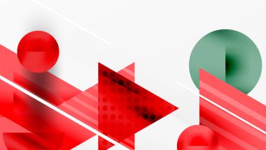 Üstüste binen Şeffaf Üçgenler ve Çemberlerle Modern Soyut Tasarım