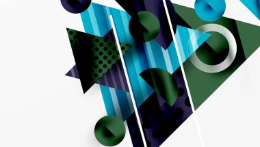 Parlak soyut arkaplan - parlak eğim tonlarıyla katmanlı üçgenler. Yarı şeffaf şekiller derinlik ve çağdaş estetik ekler