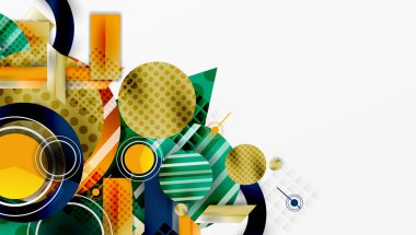 Dairesel ve üçgenli karmaşık geometrik arkaplan