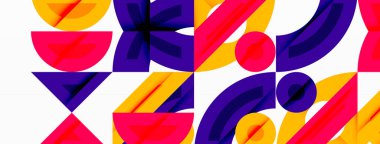 Dairesel ve yuvarlak elementlerin yer aldığı soyut geometrik arkaplan. Kalın kontrast, pürüzsüz gradyanlar, dinamik kompozisyon, fütüristik stil